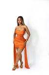 HEAT- Embellished Draped Mini Dress