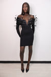 HILLARY - FEATHER OFF SHOULDER MINI DRESS