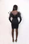 HILLARY - FEATHER OFF SHOULDER MINI DRESS