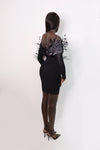HILLARY - FEATHER OFF SHOULDER MINI DRESS