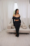 MAYA- BLACK BEADED EMBELLISHED MAXI SKIRT