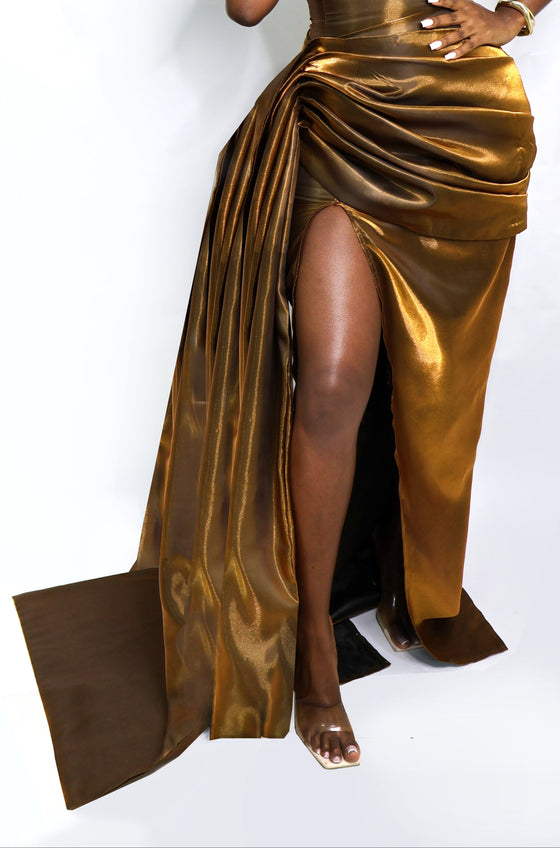 LIQUID GOLD MAXI SKIRT
